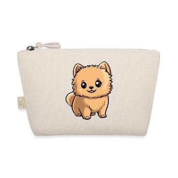 Zwergspitz Hund Comic Niedlich Pomeranian - Bio-Täschchen - Natur - Vorne
