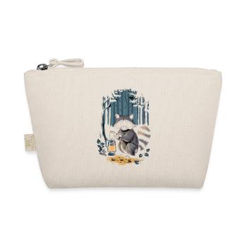 Cottagecore Waldszene mit Waschbär und Laterne - Bio-Täschchen - Natur - Vorne