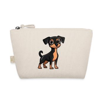 Pinscher Hund Comic Niedlich - Bio-Täschchen - Natur - Vorne