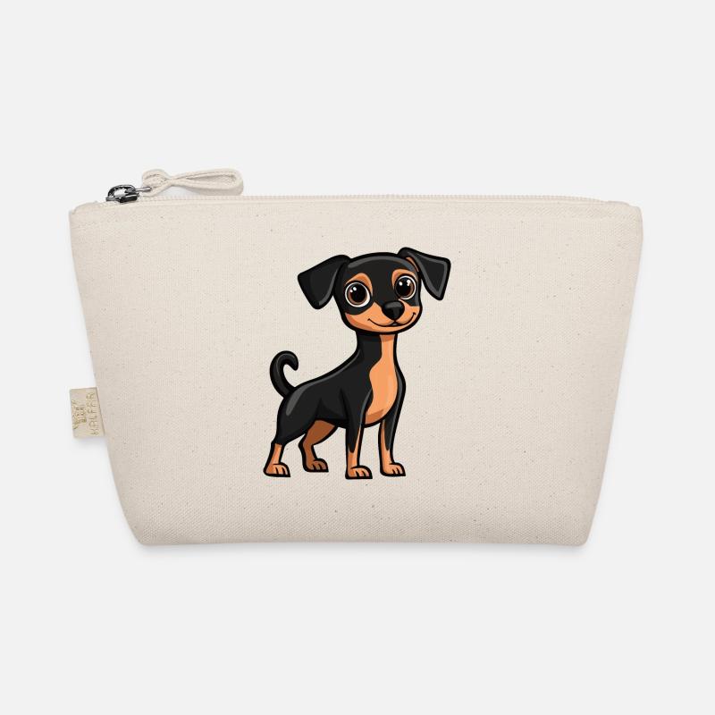 Pinscher Hund Comic Niedlich - Bio-Täschchen - Natur