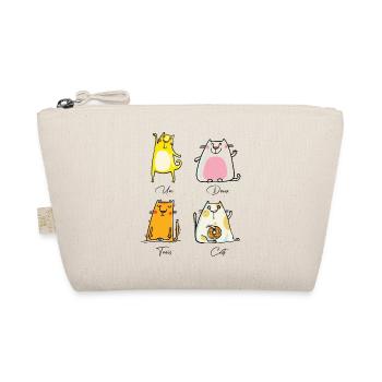 Tshirt un deux trois cat humour dessin de chat - Trousse biologique - nature - Devant