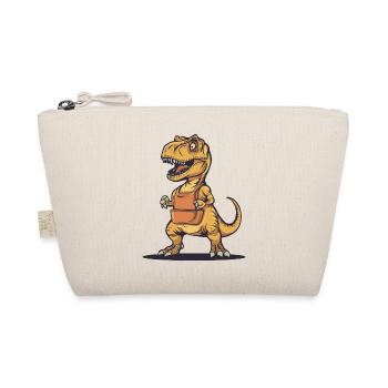 Humorvoller Dinosaurier mit Schürze - Bio-Täschchen - Natur - Vorne