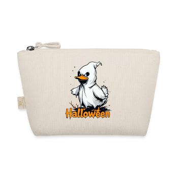 Spooky Duck Ghost Halloween T-Shirt | Cute Ghostly - Organic Pouch - nature - Front