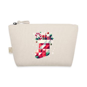 Bunter Weihnachtsstrumpf voller Geschenke - Bio-Täschchen - Natur - Vorne