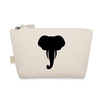 Cool Elephant Head Gift - Organic Pouch - nature - Front
