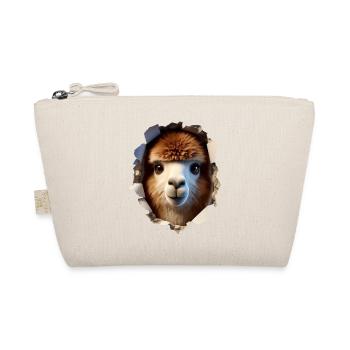 Alpaca Head in Hole 3 - Organic Pouch - nature - Front