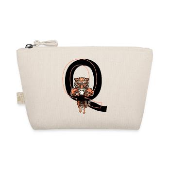 Letter Q Tiger - Gift Idea - Organic Pouch - nature - Front