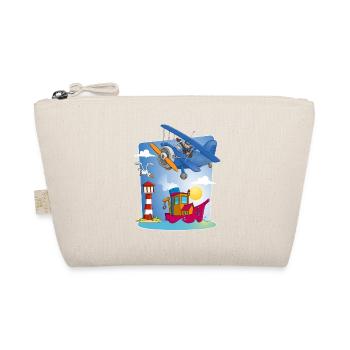 soleil, mer, avion, bateau phare et mouette - Trousse biologique - nature - Devant