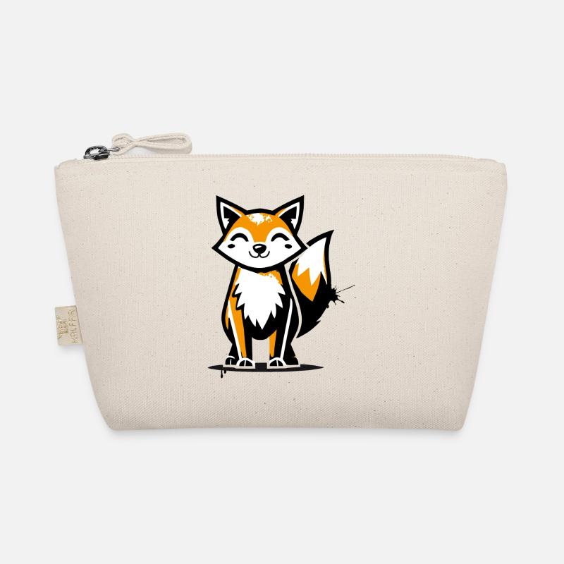 Moderner Fuchs im Stencil Graffiti-Design Bio-Täschchen