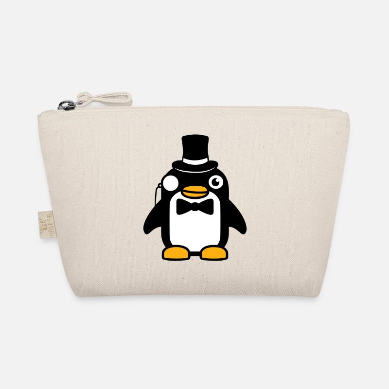 Penguin Gentleman Sir Mr. Top Hat Monocle Organic Pouch