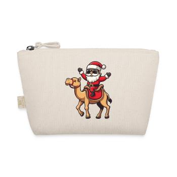 Camel Santa Claus Cartoon - Organic Pouch - nature - Front
