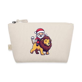 Lion Santa Claus Cartoon - Organic Pouch - nature - Front