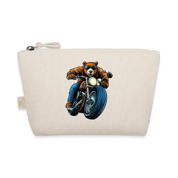 Bären Motorradfahrer / Motorrad Bär - Bio-Täschchen - Natur - Vorne