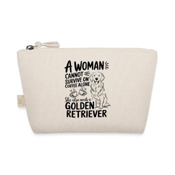 Woman Cannot Survive She Needs A Golden Retriever - Organic Pouch - nature - Front
