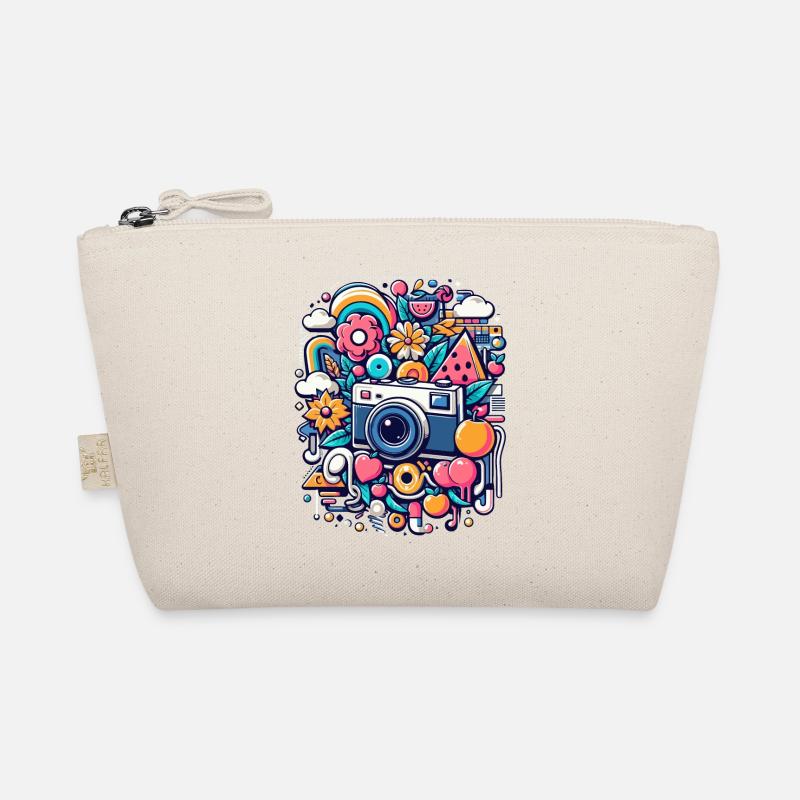 Bunte Collage mit Kamera Bio-Täschchen