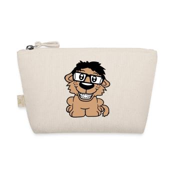 Dog Nerd Hornglasses Geek Braces Smart Funny - Organic Pouch - nature - Front