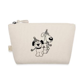 2 chiens anniversaire cadeau fête chapeau célébrer crapaud - Trousse biologique - nature - Devant