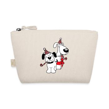 2 chiens anniversaire cadeau fête chapeau célébrer crapaud - Trousse biologique - nature - Devant