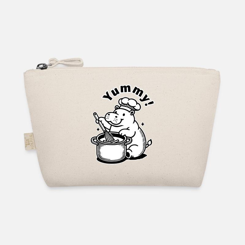 Süßes Nilpferd beim Kochen - "Lecker!" Entwurf Bio-Täschchen