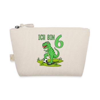 Dinosaur Rex Football 6 Birthday - Organic Pouch - nature - Front