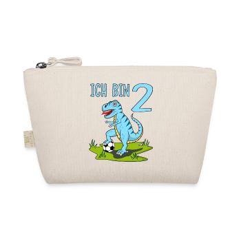 Dinosaur Rex Football 2 Birthday Blue - Organic Pouch - nature - Front
