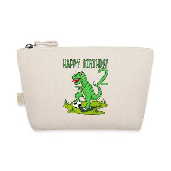 Dinosaur Rex Football 2 Happy Birthday Green - Organic Pouch - nature - Front