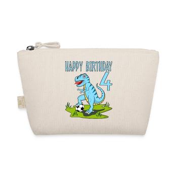 Dinosaure Rex Football 4 Joyeux Anniversaire Bleu - Trousse biologique - nature - Devant