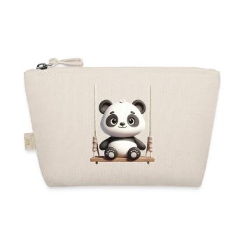 Süßer Panda Schaukel Cartoon - Bio-Täschchen - Natur - Vorne