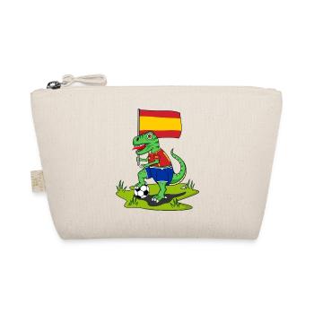 Spain Flag Dinosaur Rex Football - Organic Pouch - nature - Front