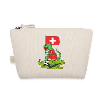 Switzerland Flag Dinosaur Rex Football - Organic Pouch - nature - Front