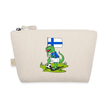 Finland Flag Dinosaur Rex Football - Organic Pouch - nature - Front