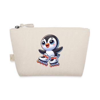 Cute Penguin Inline Skates Cartoon Jump - Organic Pouch - nature - Front