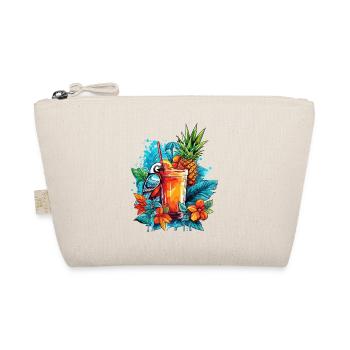Summer Cocktail Pineapple Parrot Flowers Holiday Art - Organic Pouch - nature - Front