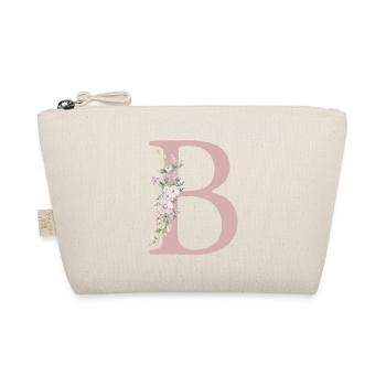 B Monogramme, Floral, Personnalisable - Trousse biologique - nature - Devant