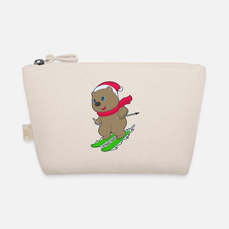 Bear Christmas Ski Organic Pouch