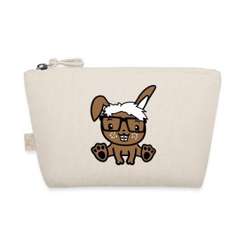 Bunny Nerd Geek Horn-rimmed Glasses Smart Freak Intelligent - Organic Pouch - nature - Front