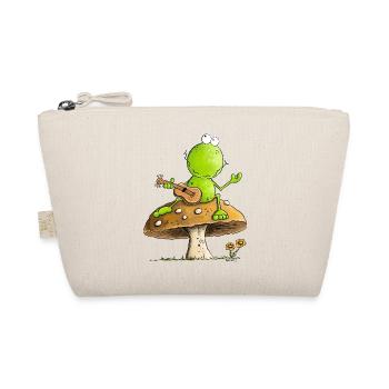 Frosch Mit Aktustik Gitarre Cottagecore Pilz - Bio-Täschchen - Natur - Vorne