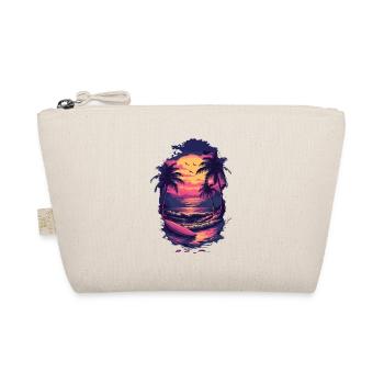 Planche de surf Sunset – Retro Palm Trees & Waves Design - Trousse biologique - nature - Devant