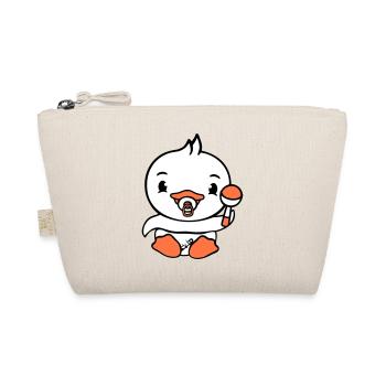 Duck Baby Child Rattle Diaper Cute Pacifier - Organic Pouch - nature - Front