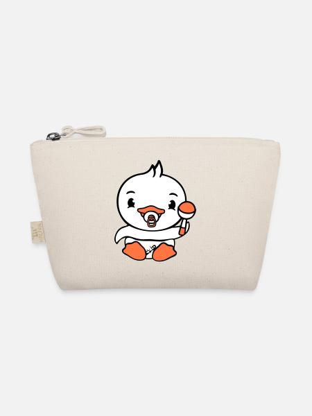 Duck Baby Child Rattle Diaper Cute Pacifier - Organic Pouch - nature - Front