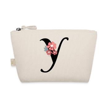 Letter and Minimalist Flowers - Organic Pouch - nature - Front