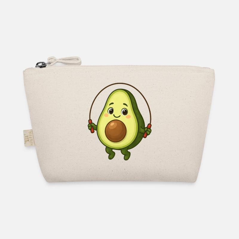 Süße Avocado Cartoon Sport Skipping Seil - Bio-Täschchen - Natur