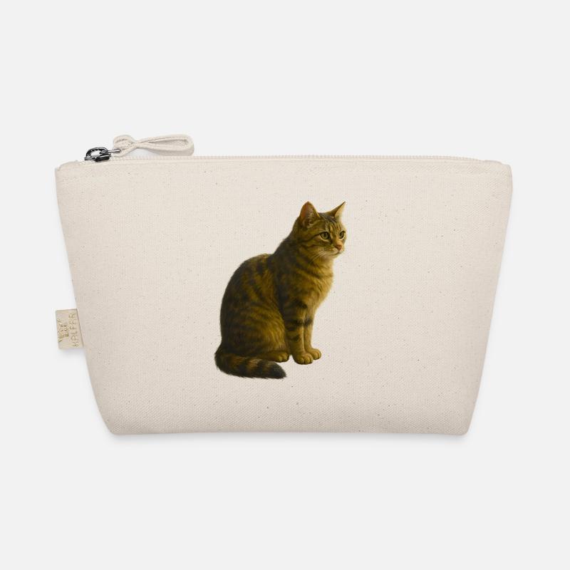 Sitzende, getigerte Katze Bio-Täschchen