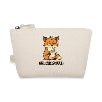 Kaffee Fuchs T-Shirt Lustig Morgenmuffel Spruch - Bio-Täschchen - Natur - Vorne