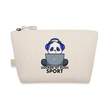 Nerd Shirt - Gamer Panda zocken ist auch Sport - Bio-Täschchen - Natur - Vorne