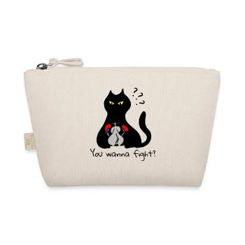 Cat vs Boxing Mouse Funny: You Wanna Fight? - Organic Pouch - nature - Front