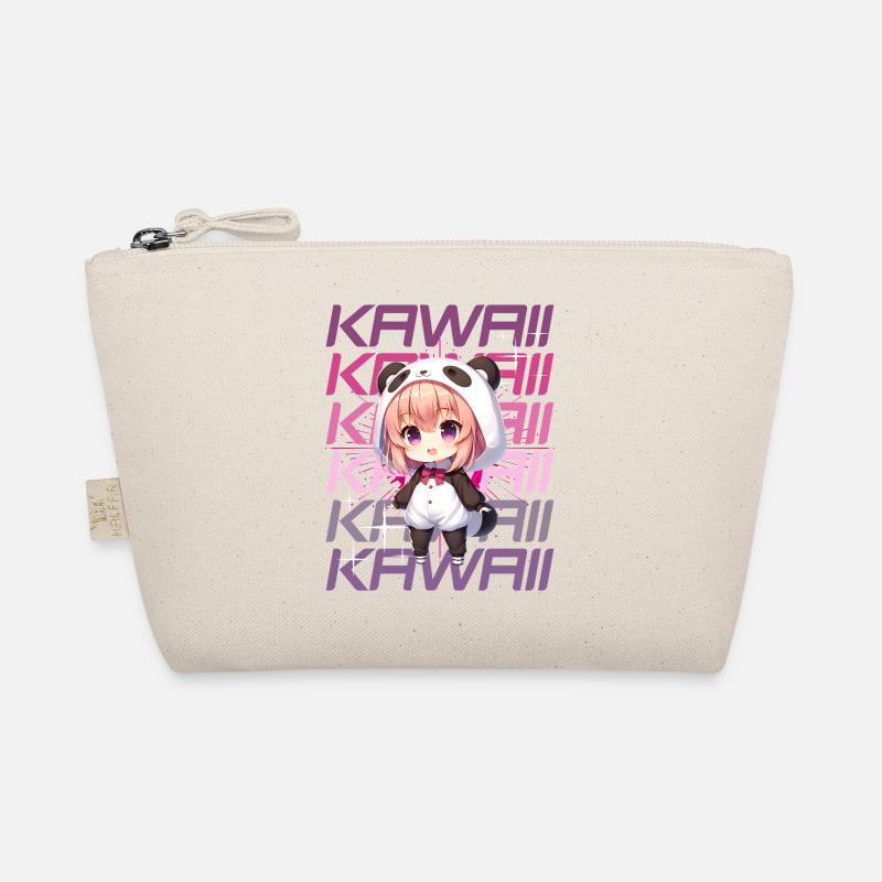 Kawaii Chibi Anime Mädchen im Panda Kostüm Bio-Täschchen