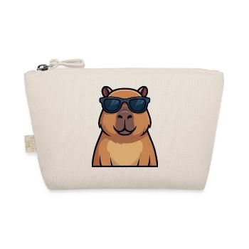 Cool Hamster Capybara Sunglasses Summer Vibes - Organic Pouch - nature - Front