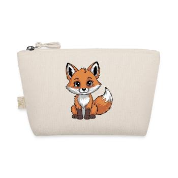 Cute Shy Fox Illustration for Animal Lovers - Bio-Täschchen - Natur - Vorne