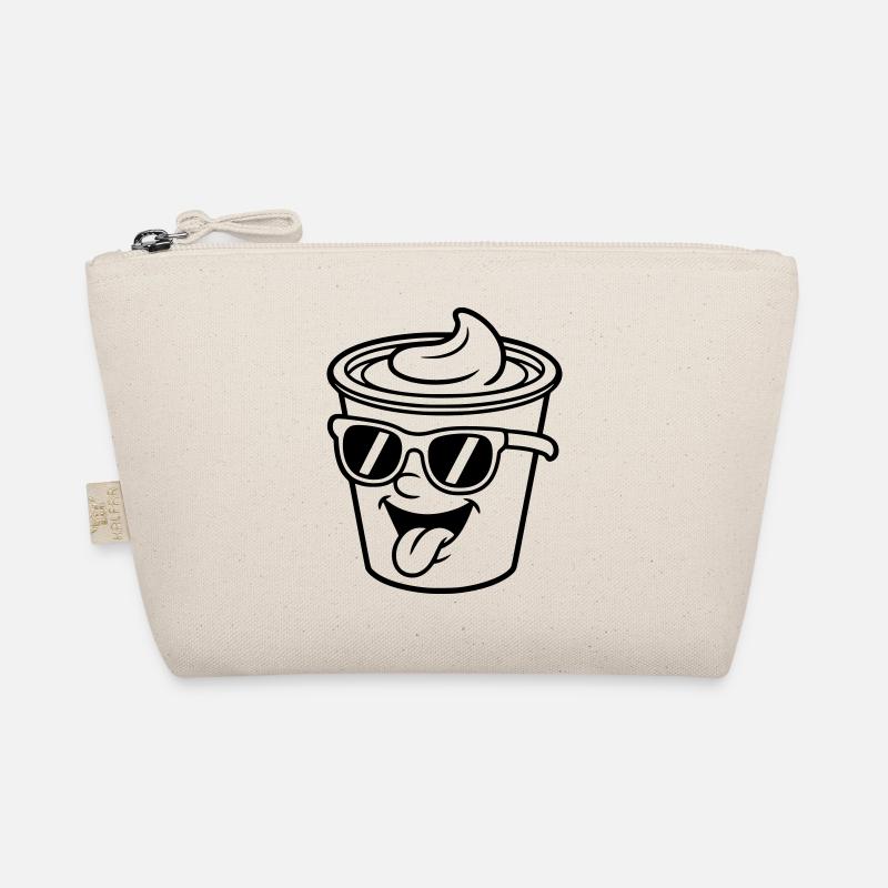 Becher Crème Joghurt Sahne Eis (Farbe änderbar) - Bio-Täschchen - Natur
